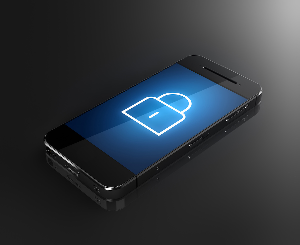 Smartphone with lock icon - security concept
